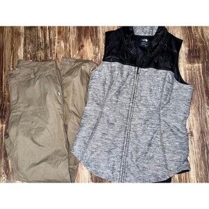 Women’s North Face Vest Size M  & North Face Green Hiking Pants Size 8